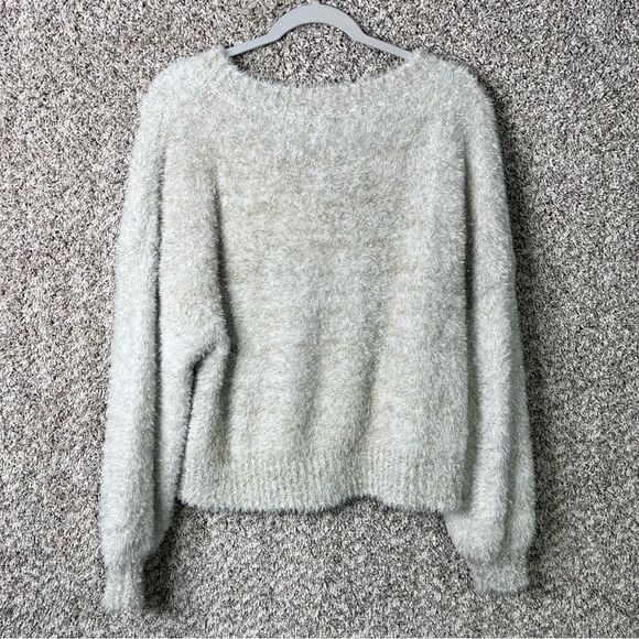 MINKPINK Sweater Women’s Medium Shine Bright Super Soft Fuzzy Metallic Shag - Picture 5 of 6